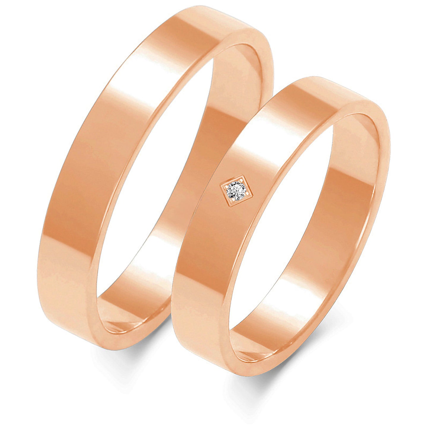 Plain 4.00 mm + 4.00 mm - 0,005 ct. Diamanten