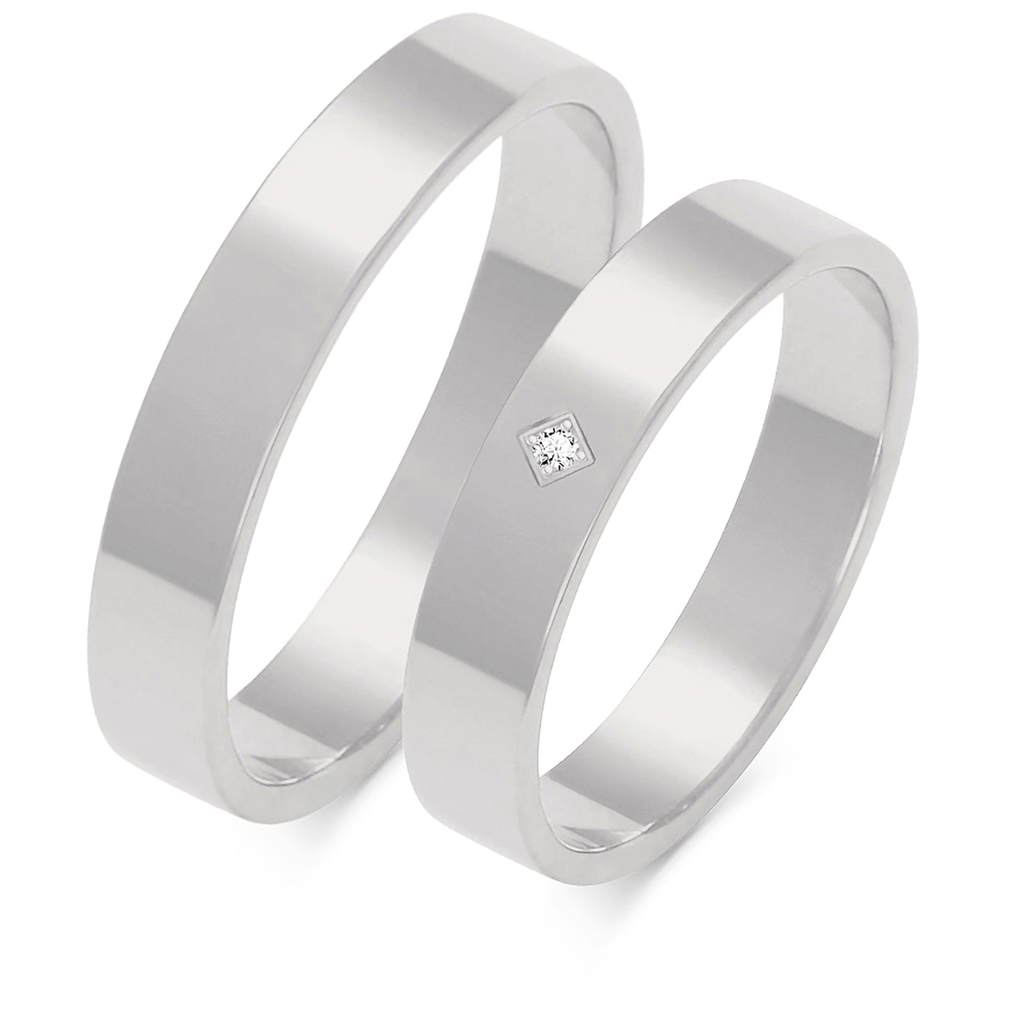 Plain 4.00 mm + 4.00 mm - 0,005 ct. Diamanten