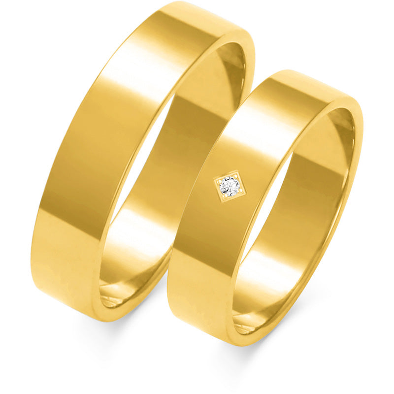 Plain 5.00 mm + 5.00 mm - 0,009 ct. Diamanten