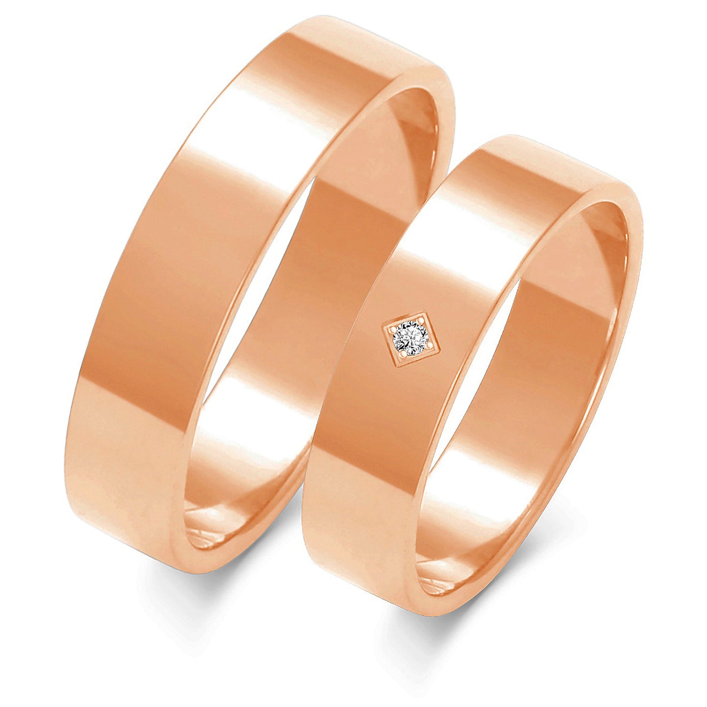 Plain 5.00 mm + 5.00 mm - 0,009 ct. Diamanten