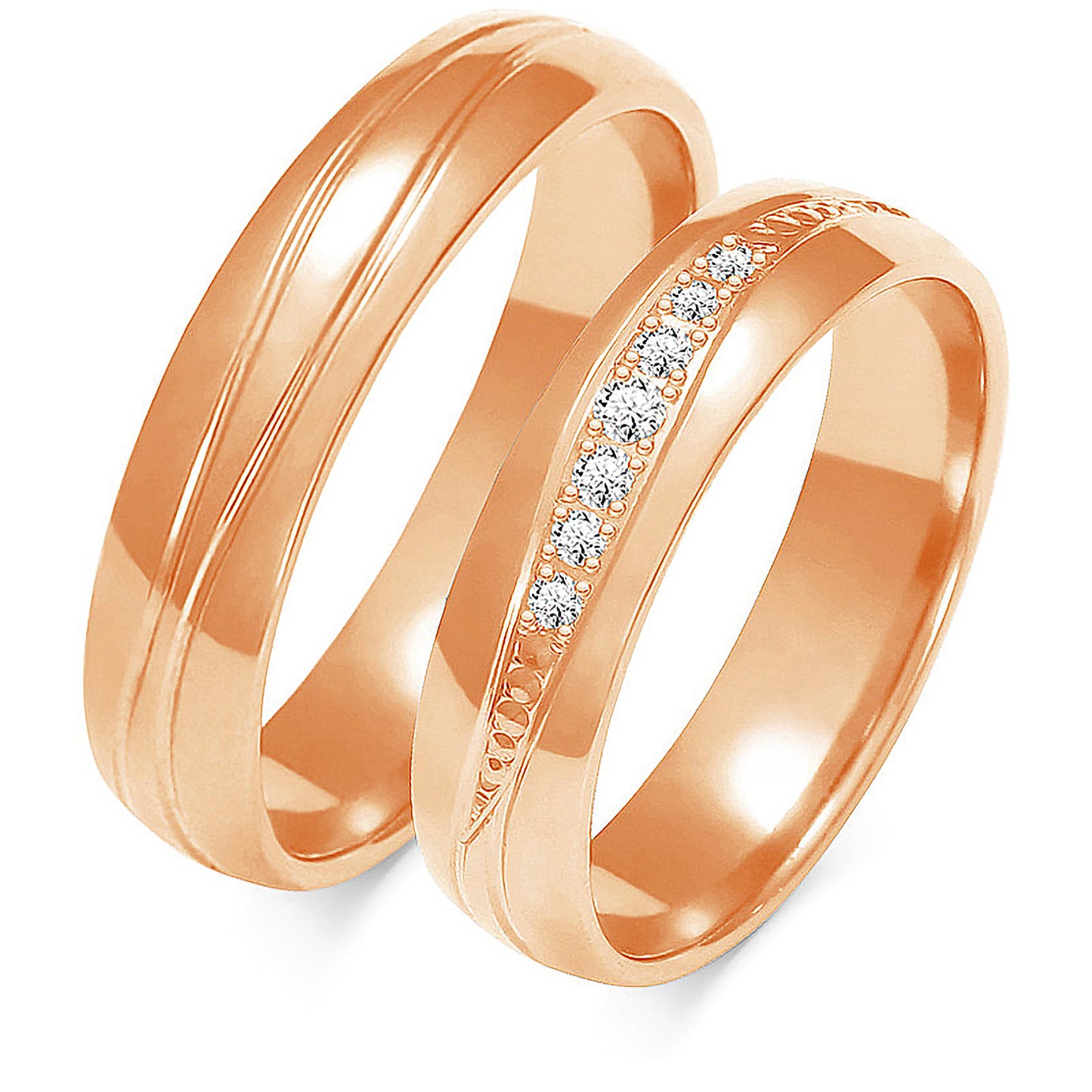 Stellara 5.00 mm + 5.00 mm - 0,086 ct. Diamanten
