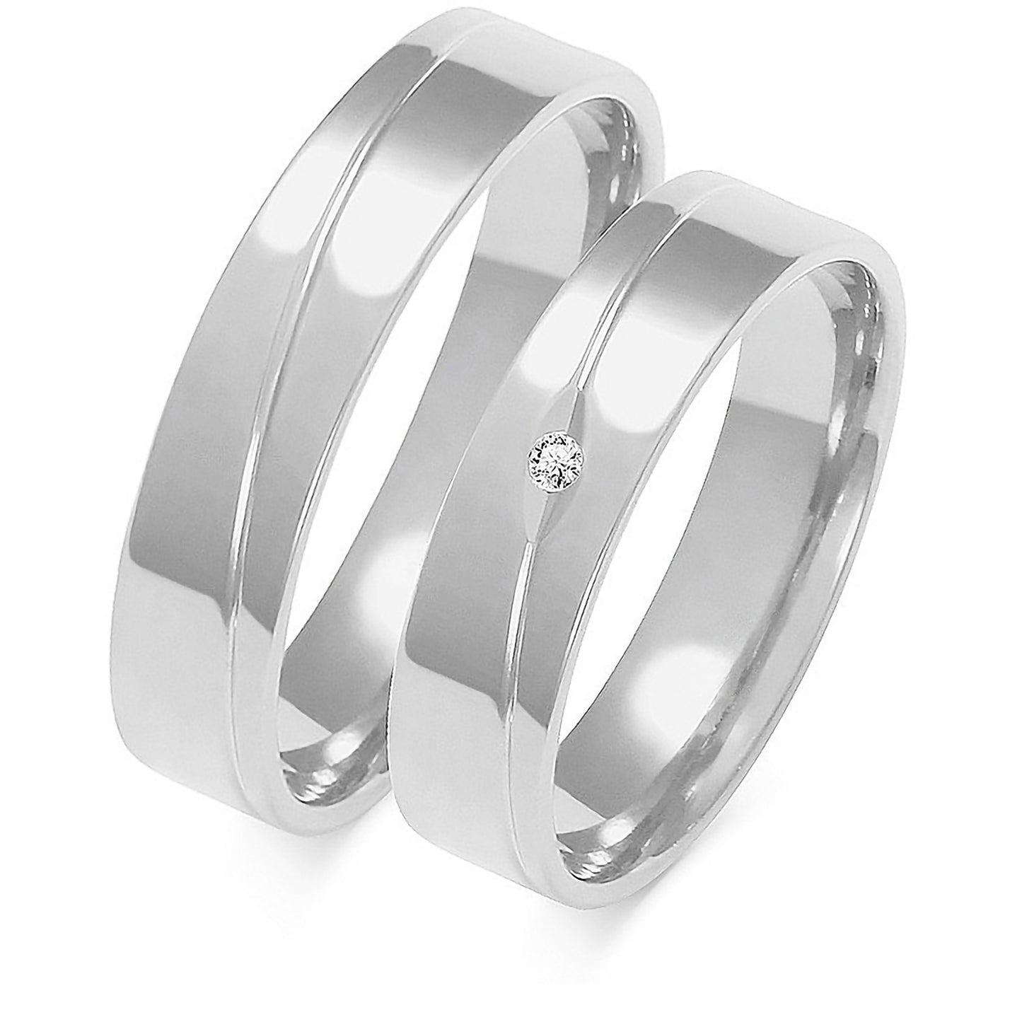 Linea 5.00 mm + 5.00 mm - 0,014 ct. Diamanten