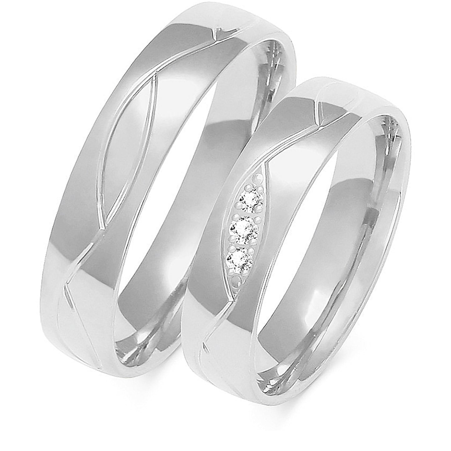 Sylvana 5.00 mm + 5.00 mm - 0,05 ct. Diamanten