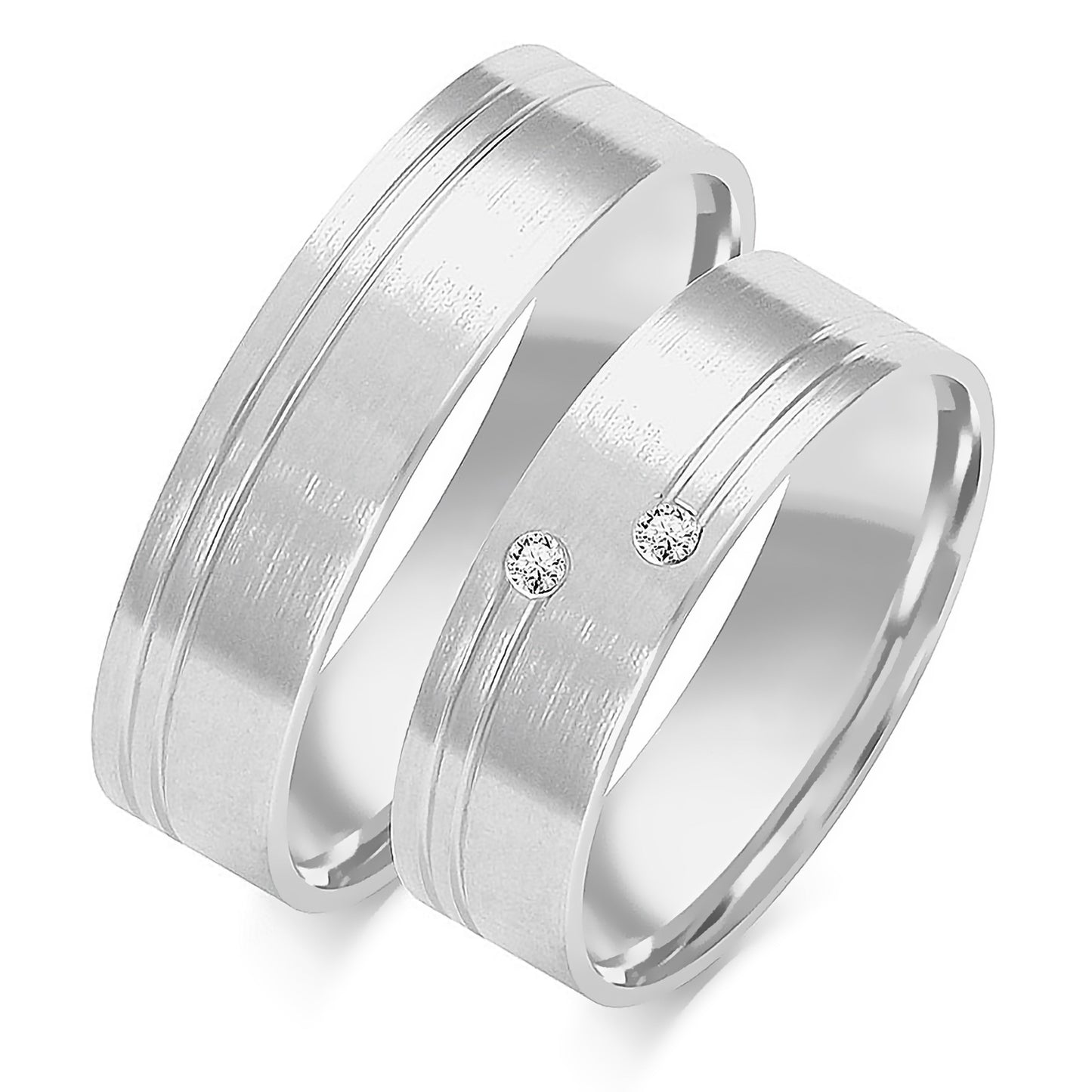 Floretta 5.50 mm + 5.50 mm - 0,028 ct. Diamanten
