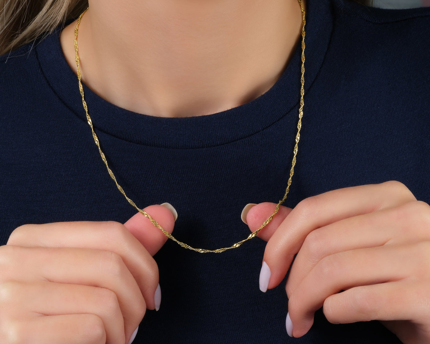 Halskette 14 Karat 585 Goldkette Modell "Forza" – Feine Echtgold Damen Halskette
