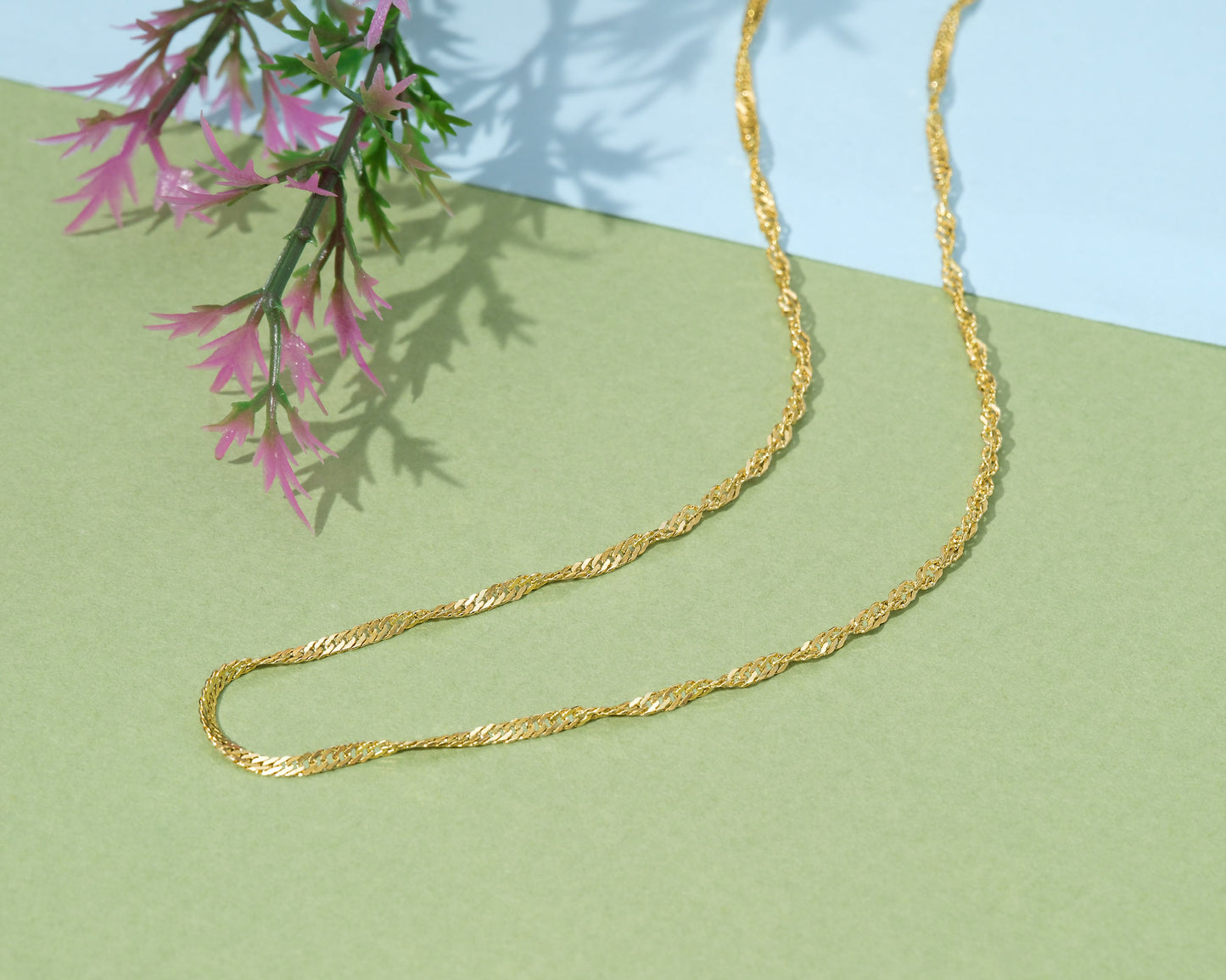 Halskette 14 Karat 585 Goldkette Modell "Forza" – Feine Echtgold Damen Halskette