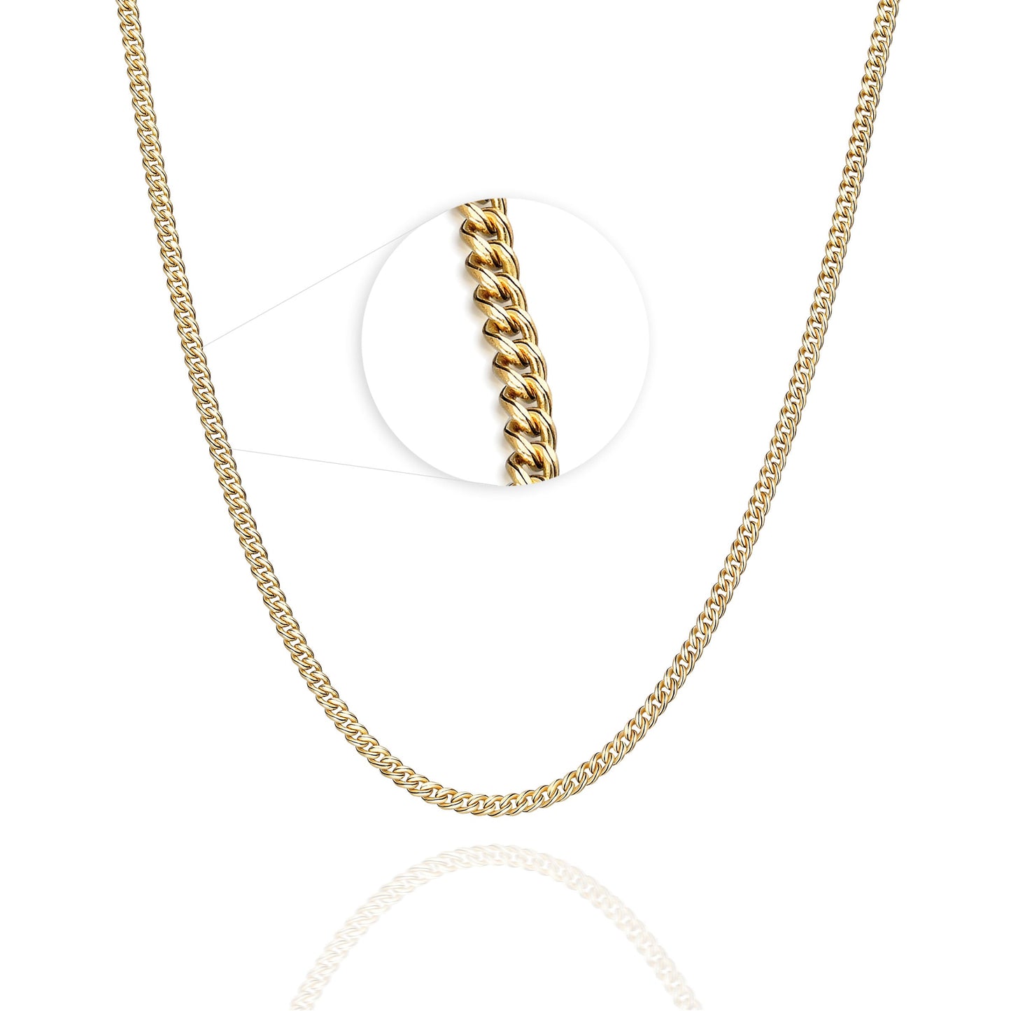 Halskette 14 Karat 585 Goldkette Panzerkette – Feine Echtgold Damen Halskette
