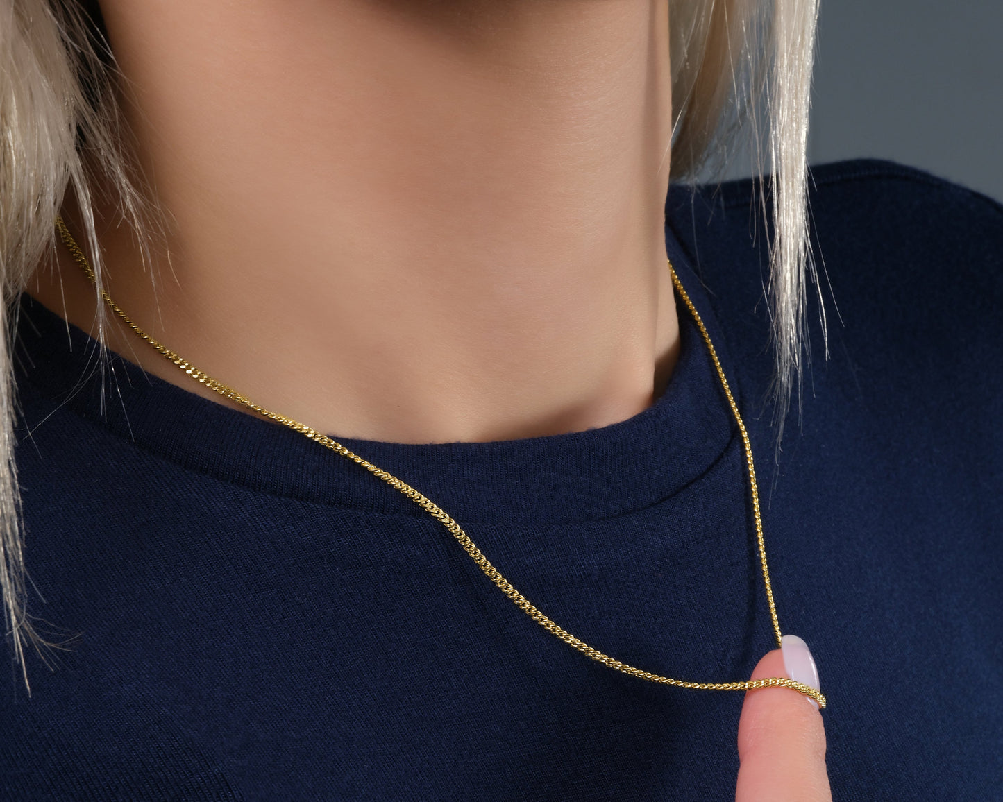 Halskette 14 Karat 585 Goldkette Panzerkette – Feine Echtgold Damen Halskette