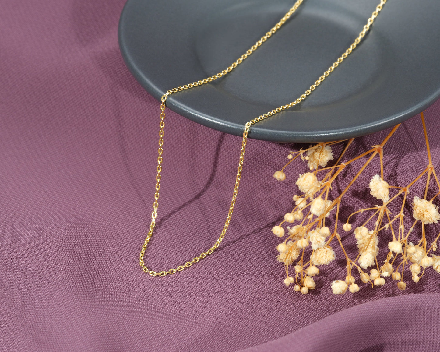 Halskette 14 Karat 585 Gold Ankerkette für Frauen – Feine Echtgold Damen Halskette