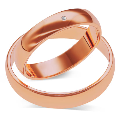 Klassisch 4.0 + 4.0 mm poliert - 0.005 ct. Diamant