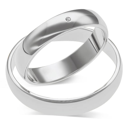 Klassisch 4.0 + 4.0 mm poliert - 0.005 ct. Diamant