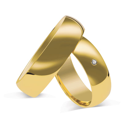 Klassisch 6.0 + 6.0 mm poliert - 0.014 ct. Diamant