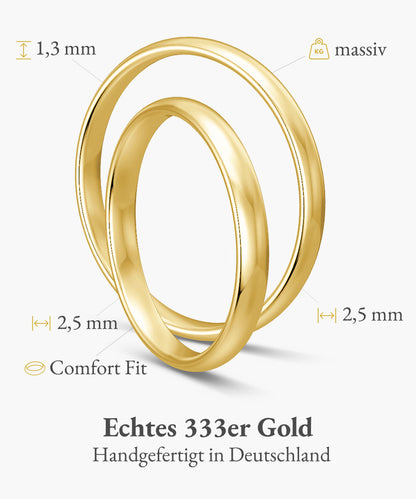 Klassisch 2.5 mm + 2.5 mm 333 / Gelbgold