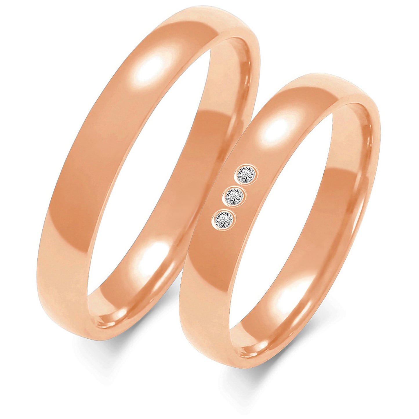 Classic 3.50 mm + 3.50 mm - 0,015 ct. Diamanten