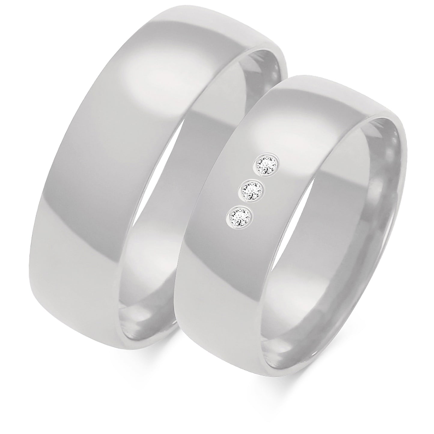 Classic 6.50 mm + 6.50 mm - 0,042 ct. Diamanten
