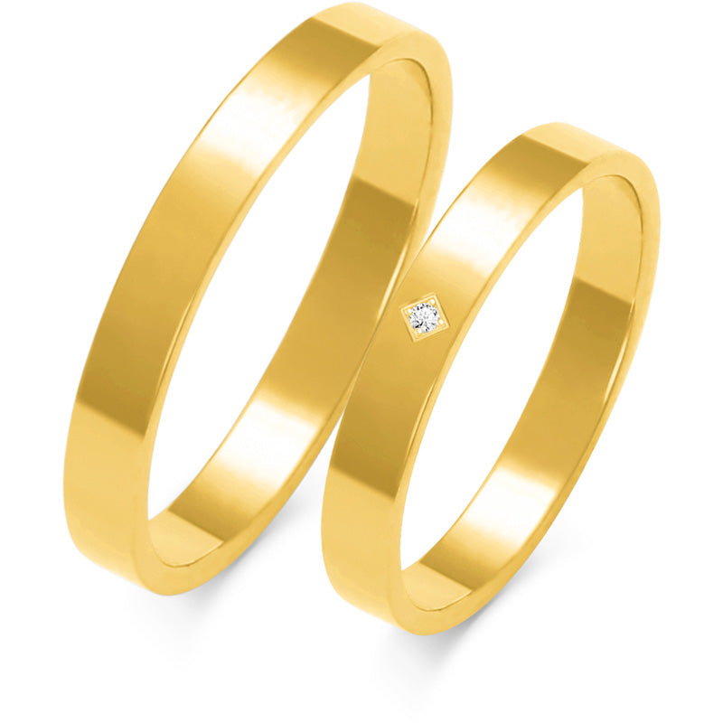 Plain 3.00 mm + 3.00 mm - 0,01 ct. Diamanten