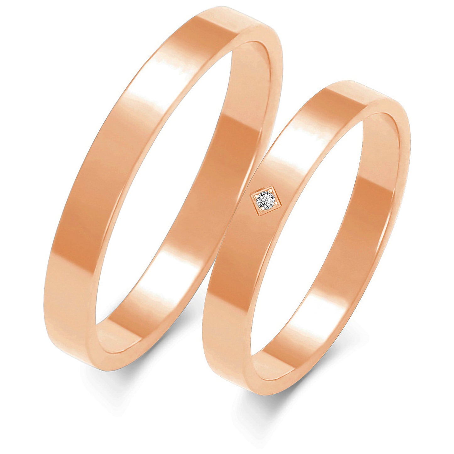 Plain 3.00 mm + 3.00 mm - 0,01 ct. Diamanten