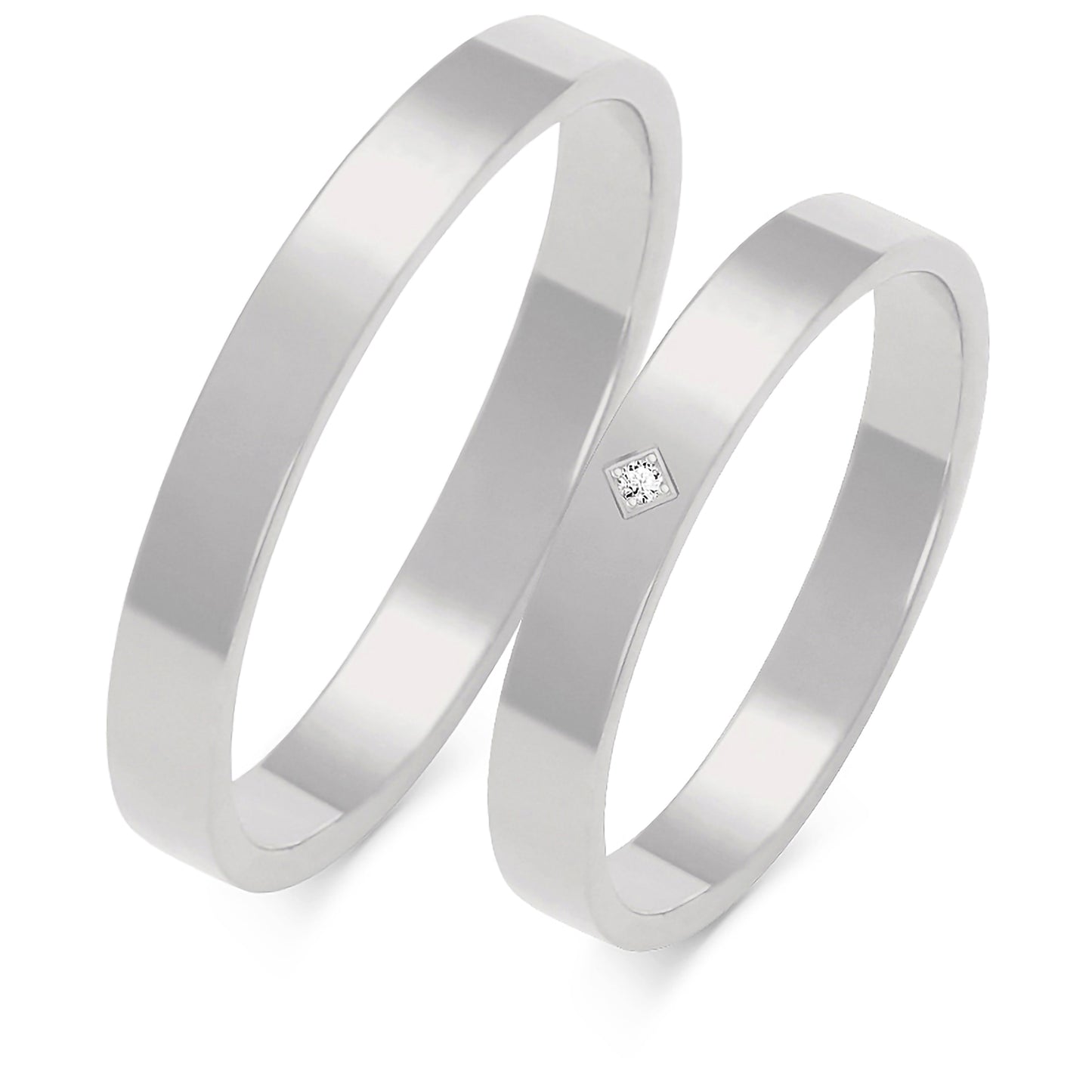 Plain 3.00 mm + 3.00 mm - 0,01 ct. Diamanten