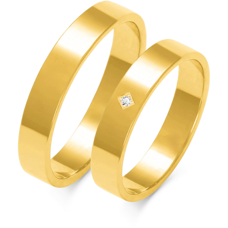 Plain 4.00 mm + 4.00 mm - 0,005 ct. Diamanten