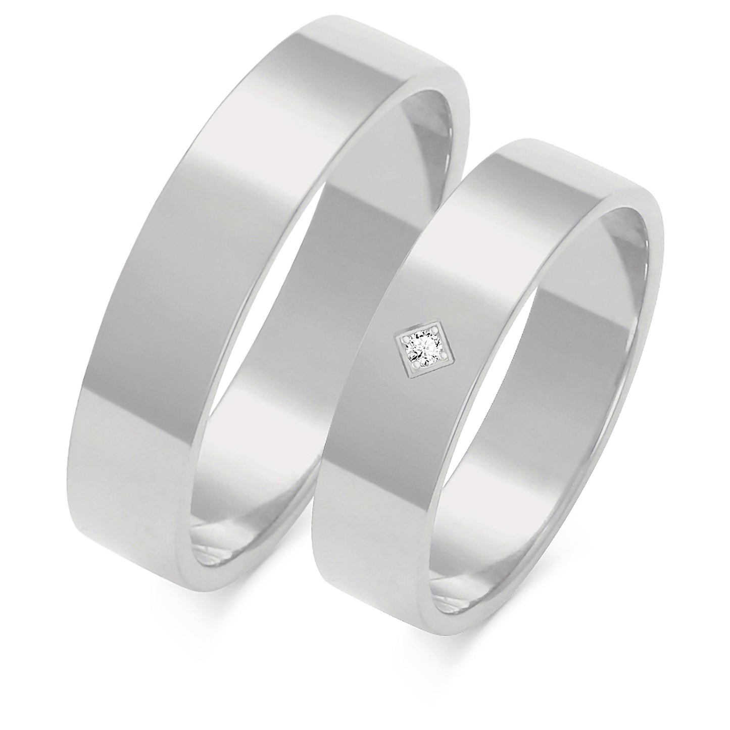 Plain 5.00 mm + 5.00 mm - 0,009 ct. Diamanten