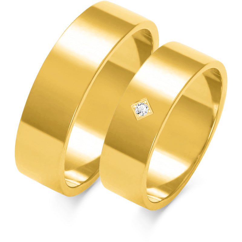 Plain 6.00 mm + 6.00 mm - 0,014 ct. Diamanten