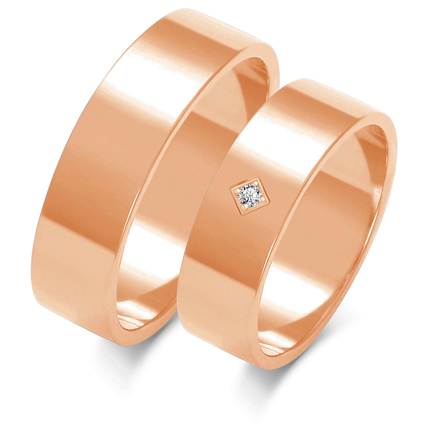 Plain 6.00 mm + 6.00 mm - 0,014 ct. Diamanten