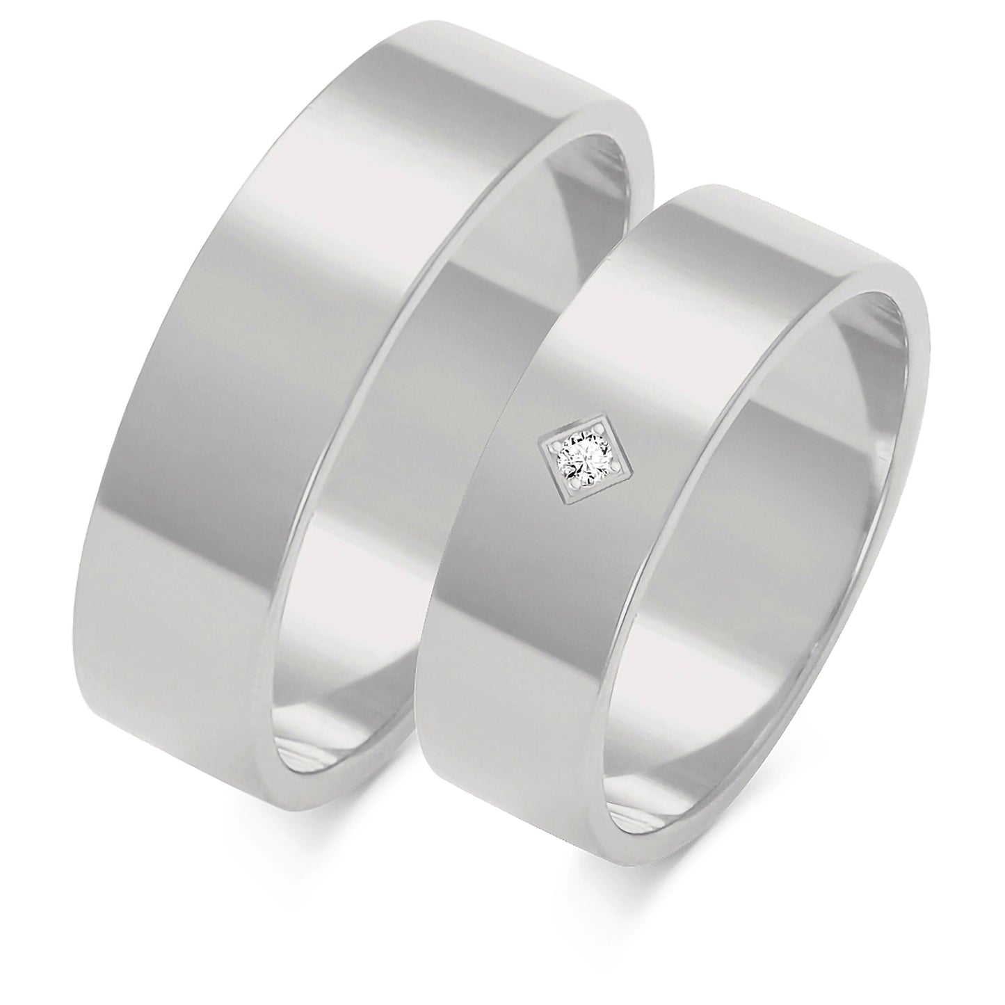 Plain 6.00 mm + 6.00 mm - 0,014 ct. Diamanten