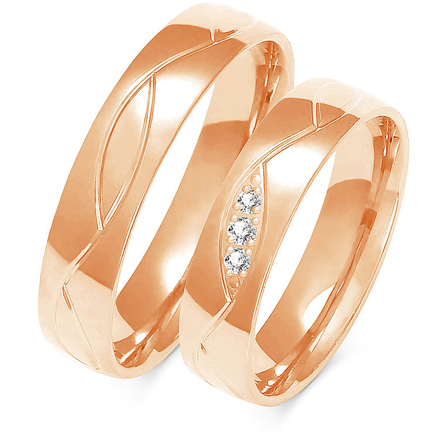 Sylvana 5.00 mm + 5.00 mm - 0,05 ct. Diamanten