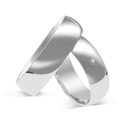 Klassisch 6.0 + 6.0 mm poliert - 0.014 ct. Diamant