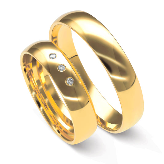 Klassisch 4.5 + 4.5 mm poliert - 0.027 ct. Diamanten