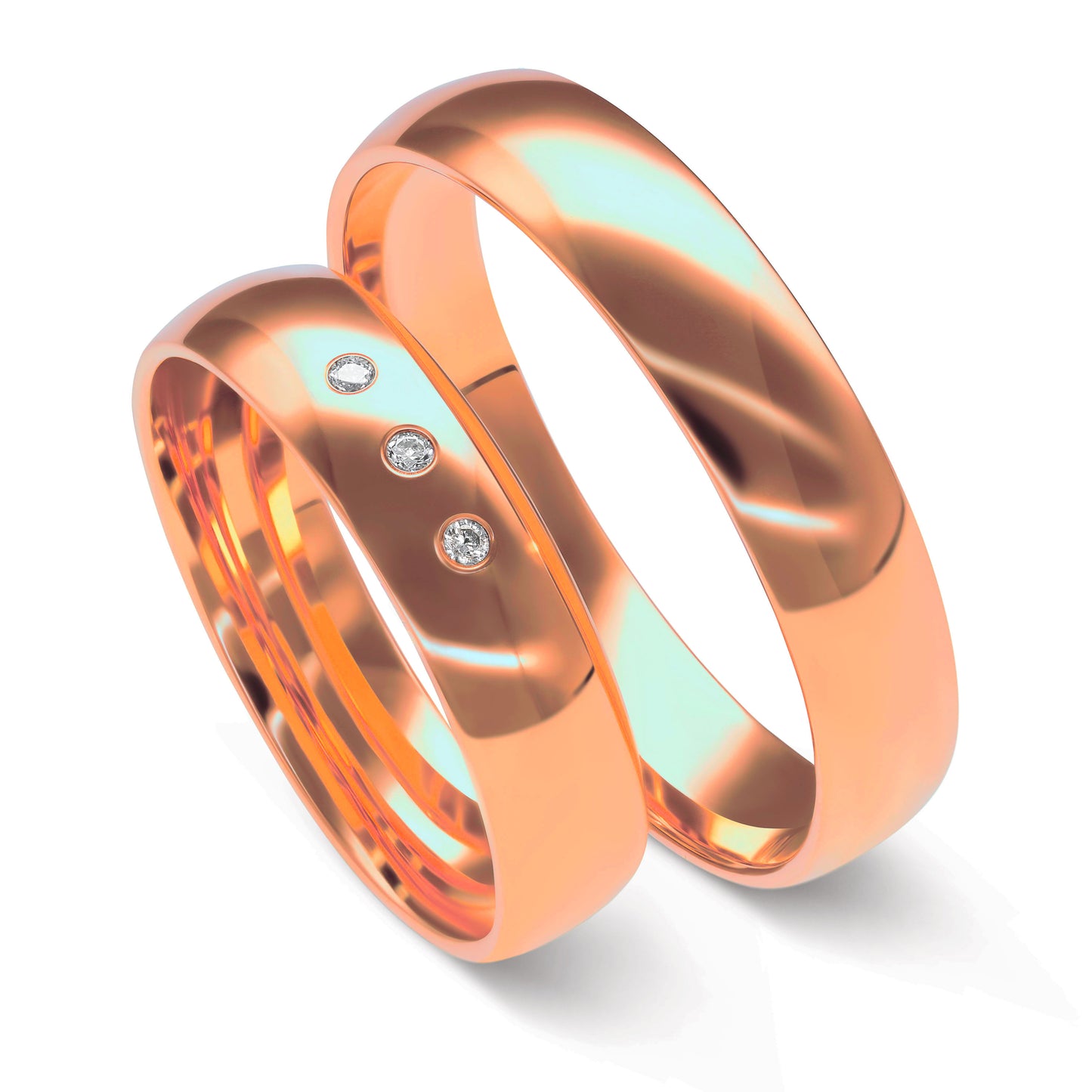 Klassisch 4.5 + 4.5 mm poliert - 0.027 ct. Diamanten