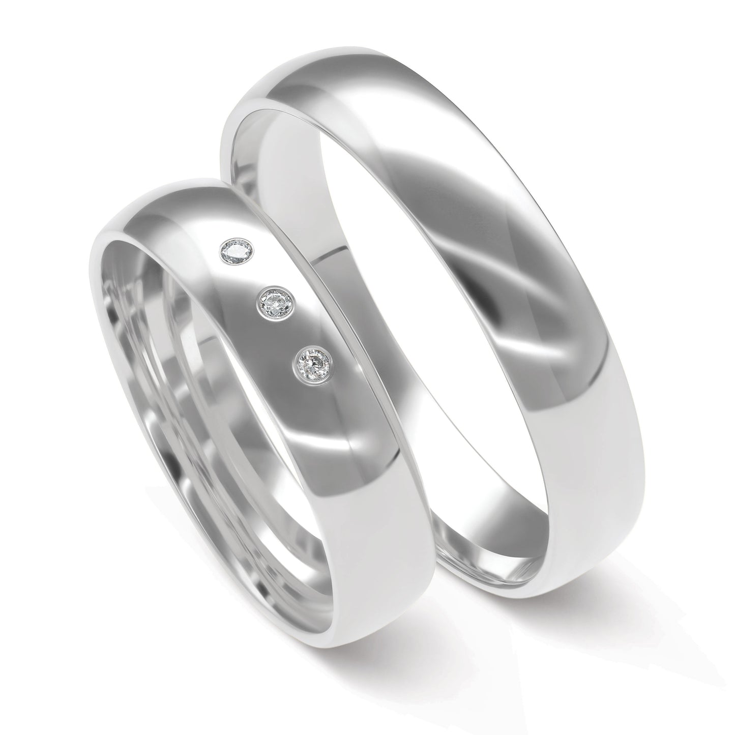 Klassisch 4.5 + 4.5 mm poliert - 0.027 ct. Diamanten