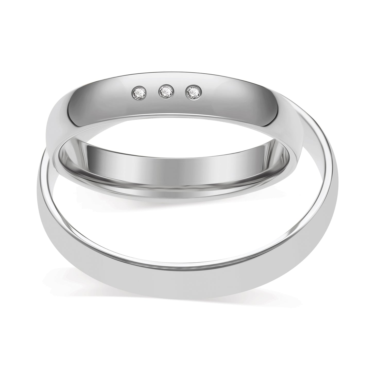 Klassisch 3.5 + 3.5 mm poliert - 0.015 ct. Diamanten