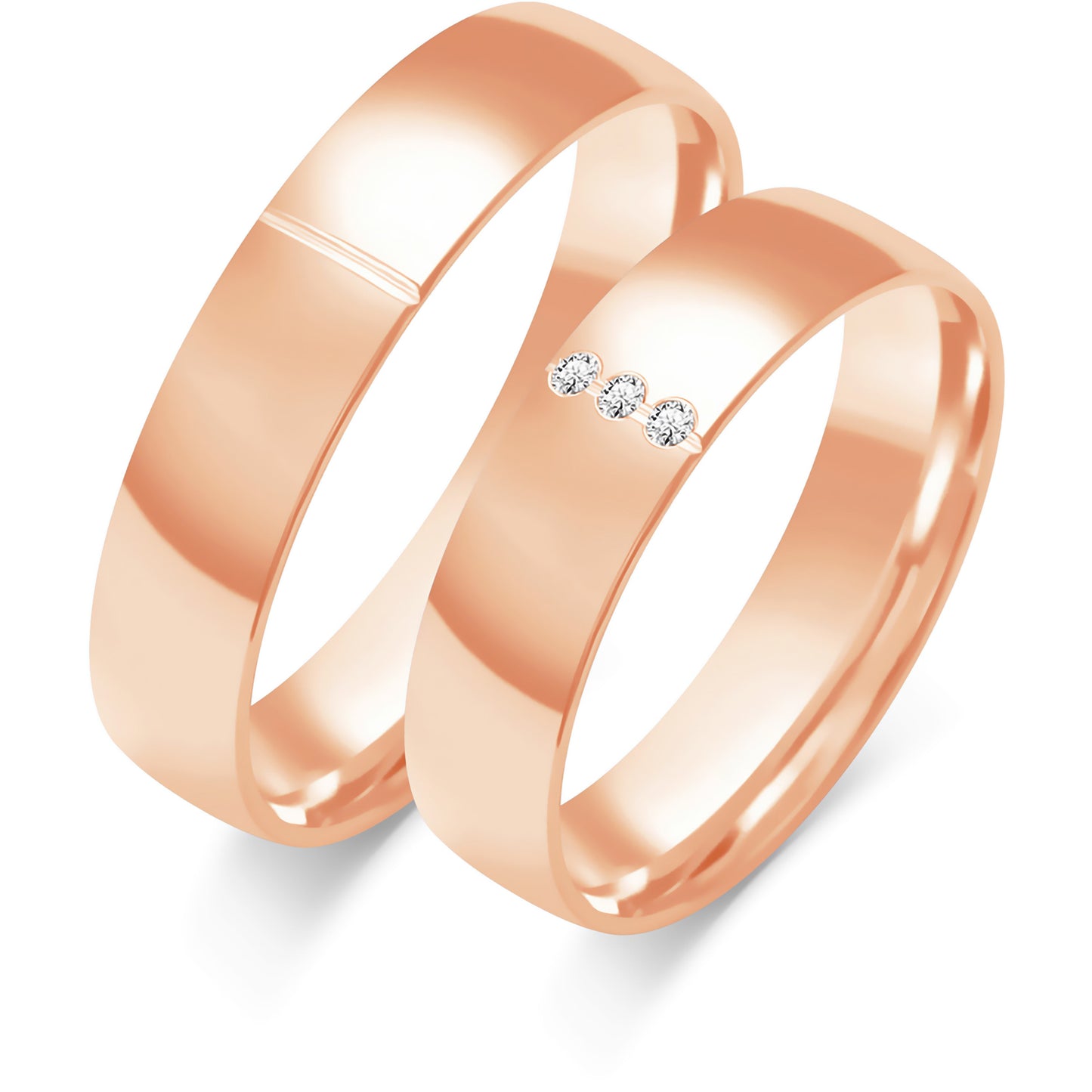 Bellisima 5.00 mm + 5.00 mm - 0,027 ct. Diamanten