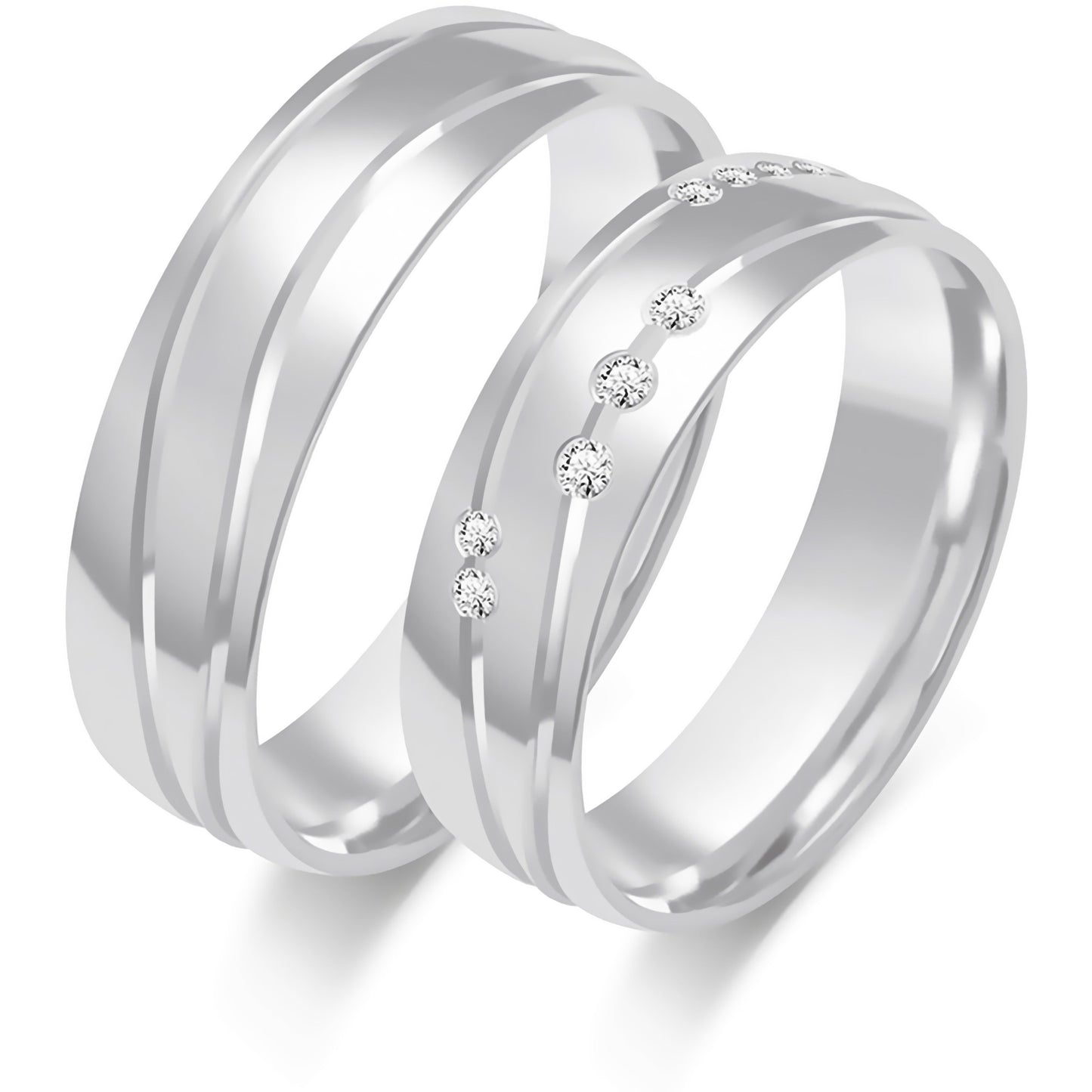 Fiorella 6.00 mm + 6.00 mm - 0,096 ct. Diamanten