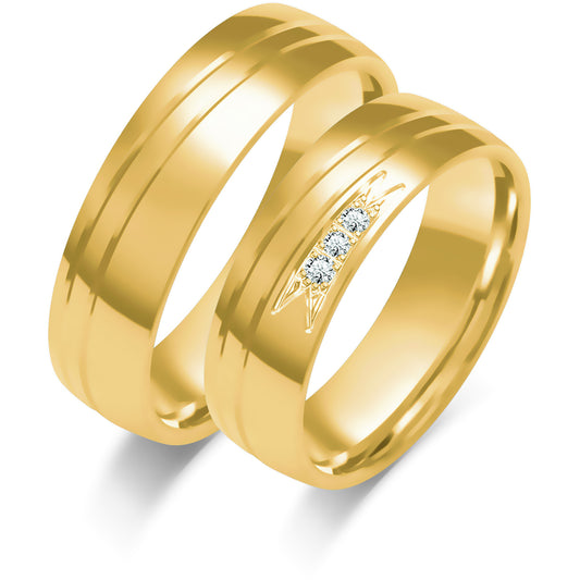 Atherielle 6.00 mm + 6.00 mm - 0,032 ct. Diamanten