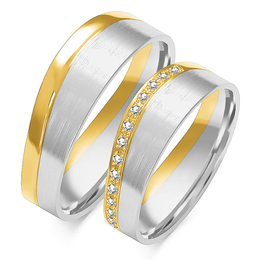 Hessaria 6.60 mm + 6.60 mm - 0,126 ct. Diamanten