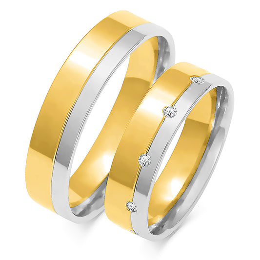Sapphirielle 5.50 mm + 5.50 mm - 0,126 ct. Diamanten