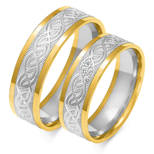 Melavisse 6.00 mm + 6.00 mm - 0,036 ct. Diamanten