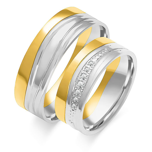 Kassavelle 7.00 mm + 7.00 mm - 0,086 ct. Diamanten