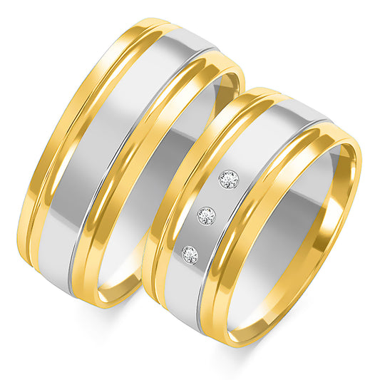 Isavienne 9.00 mm + 9.00 mm - 0,042 ct. Diamanten