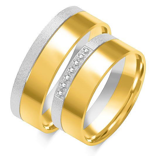Norivelle 6.50 mm + 6.50 mm - 0,063 ct. Diamanten