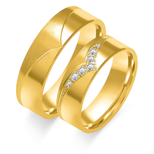 Quavelle 6.00 mm + 6.00 mm - 0,128 ct. Diamanten