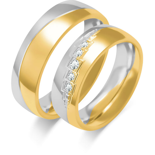 Paselaria 6.50 mm + 6.50 mm - 0,089 ct. Diamanten