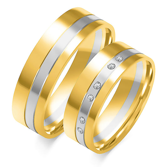 Thessaria 7.00 mm + 7.00 mm - 0,054 ct. Diamanten