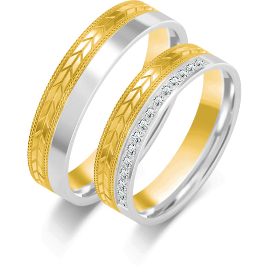 Minavelle Rose 5.00 mm + 5.00 mm - 0,135 ct. Diamanten