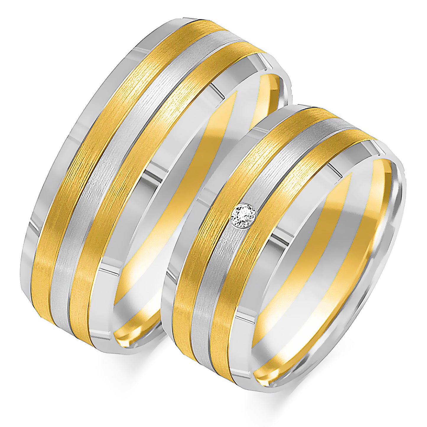 Bellina 7.50 mm + 7.50 mm - 0,022 ct. Diamanten