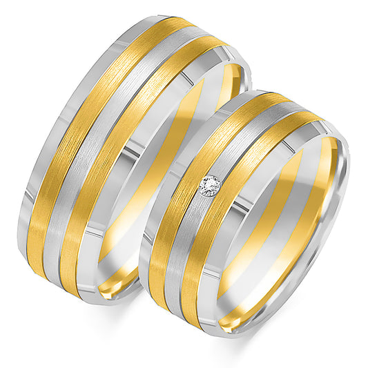 Bellina 7.50 mm + 7.50 mm - 0,022 ct. Diamanten