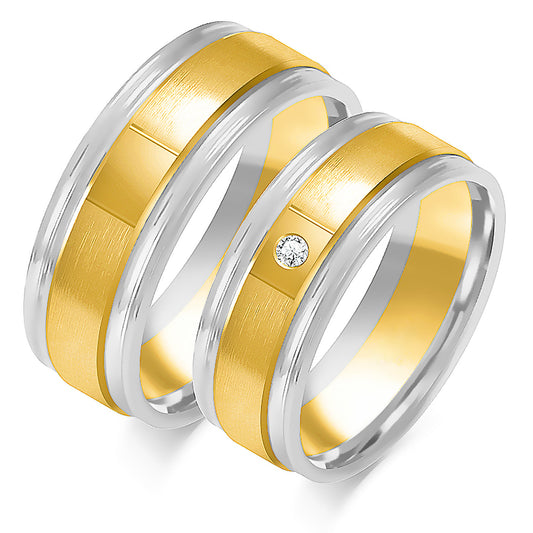 Daravelle 7.00 mm + 7.00 mm - 0,022 ct. Diamanten