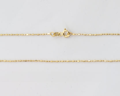 Halskette 14 Karat 585 Goldkette Modell "Punkt-Strich" – Feine Echtgold Damen Halskette